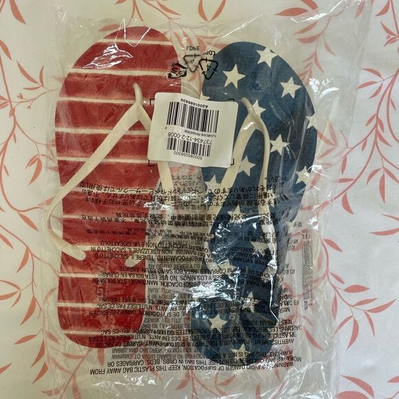 ❤️ NWT USA flag 4th of July beach Old Navy flip flops - Picture 7 of 8